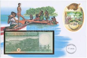 Tonga 1995. 1D borítékban, alkalmi bélyeggel és bélyegzéssel T:I  Tonga 1995. 1 Dollar in envelope with stamps and cancellations C:UNC