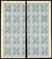 1934 Kékportó 2 f értéke 80-as! teljes ívben alul kettős fogazattal