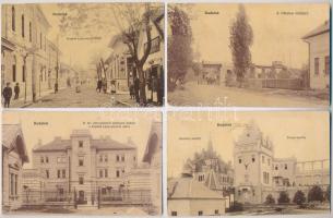 1906 Budapest XXII. Budafok, Kossuth Lajos utca, Sacelláry és Törley kastély, villamos felüljáró, M. kir. pincemesteri tanfolyam - 4 db régi képeslap vegyes minőségben