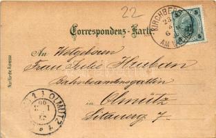 1900 Kirchberg am Wechsel, Wartenstein, Kranichberg, Schule, Aussichts-Gloriette a. d. Wolfenkogel, ...