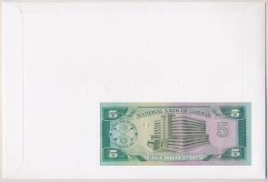 Libéria 1991. 5$ felbélyegzett borítékban, bélyegzéssel T:I Liberia 1991. 5 Dollars in envelope with...