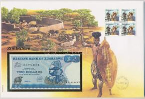 Zimbabwe 1994. 2$, felbélyegzett borítékban, bélyegzéssel T:1 Zimbabwe 1994. 2 Dollars in envelope with stamp and cancellation C:UNC