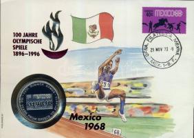 Uganda 1996. 1000Sch "XXVI. nyári olimpia" érmés borítékon mexikói bélyeggel T:PP