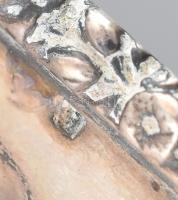 Ezüst (Ag) füles kínálótál 6 asztalközép, hibátlan, csiszolt korabeli üvegbetéttel. Jelzett, 40x21x1...