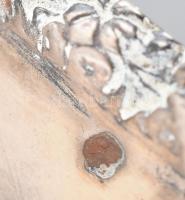 Ezüst (Ag) füles kínálótál 6 asztalközép, hibátlan, csiszolt korabeli üvegbetéttel. Jelzett, 40x21x1...