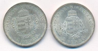 1935. 2P Ag "Rákóczi" + 1936. 2P Ag "Liszt" T:1- kis patina Adamo P7.2, P7.3