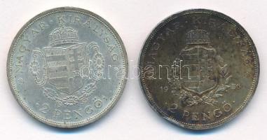 1935. 2P Ag "Rákóczi" + 1936. 2P Ag "Liszt" T:1- ph., patina Adamo P7.2, P7.3