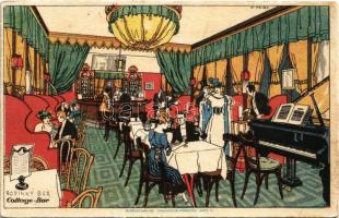 1920 Wien, Vienna, Bécs; Cottage-Bar Türkenschanzpark / restaurant advertisement. litho s: F. Thiel (fl)