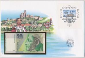 Szlovákia 1997. 20K felbélyegzett borítékban, bélyegzéssel T:I Slovakia 1997. 20 Korun in envelope with stamp and cancellation C:UNC