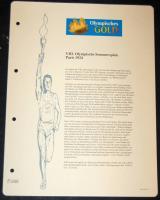 "VIII. Olimpiai játékok-Párizs 1924" 10c-50c komplett sor, összesen 4db klf aranyfóliás bé...