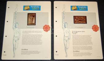 "XVII. Olimpiai játékok-Róma 1960" 5L-200L komplett sor, összesen 9db klf aranyfóliás bély...