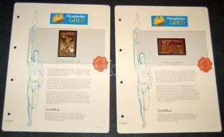 "XVII. Olimpiai játékok-Róma 1960" 5L-200L komplett sor, összesen 9db klf aranyfóliás bély...