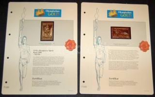 "XVII. Olimpiai játékok-Róma 1960" 5L-200L komplett sor, összesen 9db klf aranyfóliás bély...