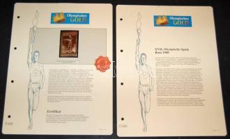 "XVII. Olimpiai játékok-Róma 1960" 5L-200L komplett sor, összesen 9db klf aranyfóliás bély...