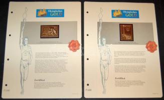 "XV. Olimpiai játékok-Helsinki 1952" 12M-25M komplett sor, összesen 4db klf aranyfóliás bé...