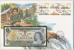 Kanada 1973. 1$ felbélyegzett borítékban, bélyegzéssel T:I Canada 1973. 1Dollar in envelope with stamp and cancellation C:UNC