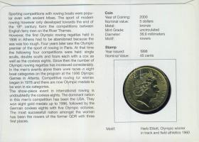 Ausztrália 2000. 5$ "Sidney-i olimpia" bélyeges érmés borítékon elsőnapi bélyegzővel, háto...