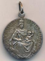 ~1900. "Szt. József / Patrona Hungariae" ezüstözött fém vallási érem (32mm) T:1- patina