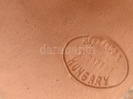 Mészáros Géza (1918-1987): Anya gyermekével. Mázas kerámia. Kézzel festett, jelzett, apró kopással, ...