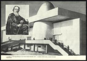 1975 Emberek a világűrben, fekete-fehér világűrrel, űrkutatással kapcsolatos képtábla, kiadói mappáb...