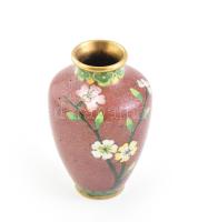Kínai cloissonne váza, kopott, m: 8 cm