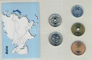 Japán 1989. 1Y, 5Y, 10Y, 50Y, 100Y bemutató szettben T:1