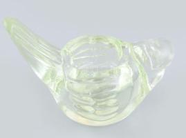 Üveg galamb mécsestartó, hibátlan, m: 8 cm