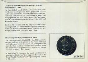 Jersey 1987. 2Ł "Állatvédelmi Alapítvány-galamb" érmés borítékon teljes bélyegsorral, első...