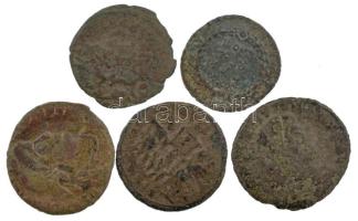 Római Birodalom 5db-os bronz érmetétel a III-IV. századból T:2-,3 Roman Empire 5pcs bronze coin lot from the 3rd-4th century C:VF,F