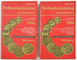 Günter Schön: Weltmünzkatalog - 20. Jahrhundert. 17. kiadás, Battenberg, München,1985. Két kötetben, használt állapotban, a lapok szélén folt.