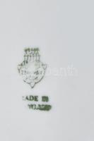 Zsolnay virágmintás porcelán tálka, matricás, jelzett, kopásnyomokkal, d: 9 cm