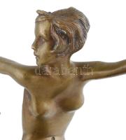 Bakonyi Sándor (1892-1937): Art deco táncos. Bronz márvány alapon 32 cm jelzet
