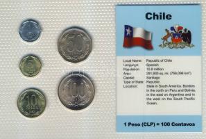 Chile 1992-97. 1P, 5P, 10P, 50P, 100P bemutató szettben T:1