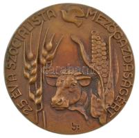 Lajos József (1936-) DN 25 év a szocialista mezőgazdaságért egyoldalas bronz emlékérem (92mm) T:1-