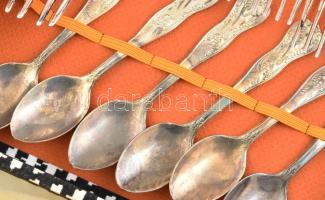 Olasz 12 személyes ezüstözött evőeszköz készlet eredeti dobozában