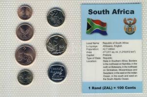 Dél-Afrika 2000-2002. 1c, 2c, 5c, 10c, 20c, 50c, 1R bemutató szettben T:1
