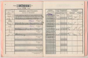 1946. "Pesti Hazai Első Takarékpénztár-Egyesület Anyaintézet" betéti könyve, bélyegzésekke...