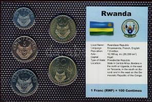 Ruanda 1977-87. 1Fr, 5Fr, 10Fr, 20Fr, 50Fr bemutató szettben T:1