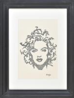 Fahad Alyu: Madonna. Tus, papír. jelzett 30x40 cm Üvegezett keretben, hátoldalt tanusítvánnyal
