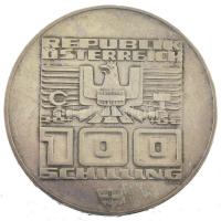 Ausztria 1976. 100Sch Ag "Innsbruck - XII. téli olimpia / Síelő" T:1- kis ph
Austria 1976...