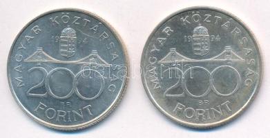 1994. 200 Ft Ag "Deák" (2x) T:1- kis patina Adamo F13