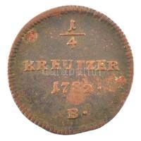 Ausztria 1782B 1/4kr Cu T:2- Austria 1782B 1/4 Kreuzer Cu C:VF Krause KM#2051.1