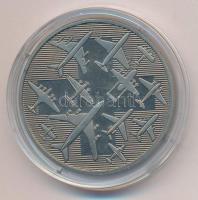 Svájc 1998. "50 éves a zürichi reptér" fém multicolor emlékérem T:1 (eredetileg PP) fo.
S...