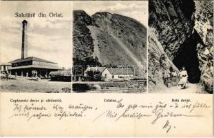 1908 Orlát, Winsberg, Orlat; Cuptoarele devar si caramida, Cetatea, Baia devar / Téglagyár kemencéje, vár, bánya / brick factory kiln, brickworks, castle ruins, mine. Ed. G. Baciu