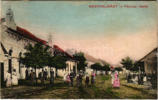 1919 Nagyhalmágy, Halmagiu; Fő utca, üzlet. Scheer Ede kiadása / main street, shop (r)