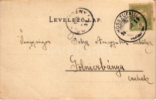 1903 Csernátfalu, Cernat, Cernatu (Négyfalu, Sacele); utca, templom. Julius Müller utóda kiadása / s...