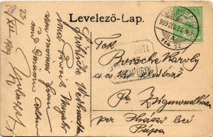 1909 Bonchida, Bontida; Gróf Bánfy (Bánffy) kastély, Fő tér, posta és távirda hivatal / castle, main...