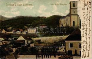 1907 Szilágysomlyó, Simleu Silvaniei; Római katolikus templom. Schupiter János kiadása / Catholic church (EK)