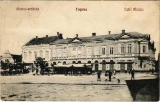 1919 Fogaras, Fagaras; Hotel Mercur szálloda, étterem és kávéház, Novák János üzlete. Fleissig Jakab és Fia kiadása / hotel, restaurant and café, shop (EB)