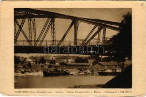 Komárom, Komárno; Maly dunajsky most a prístav / Kleine Donaubrücke u. Hafen / Kisdunahíd a kikötővel / bridge, port (kopott sarkak / worn corners)